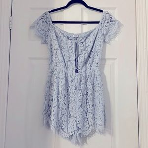 Tobi Lace Front Tie Romper